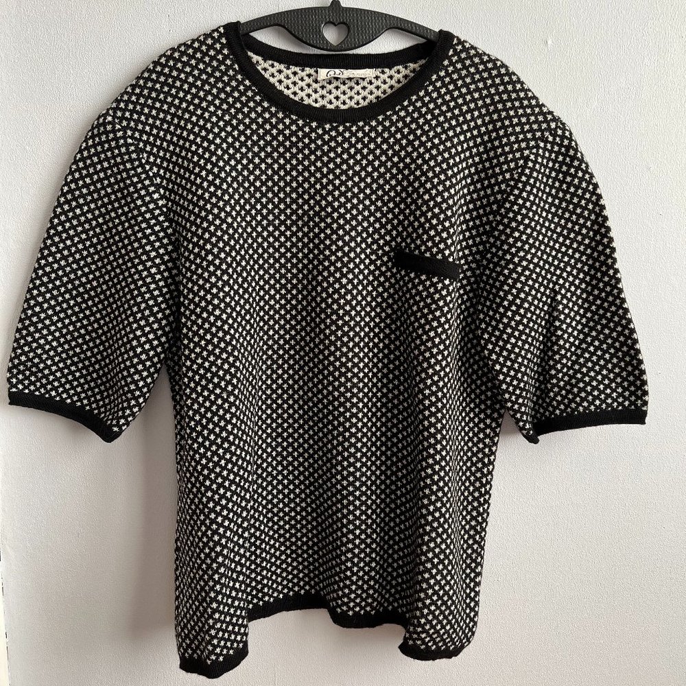 Italian wool short sleeve sweater